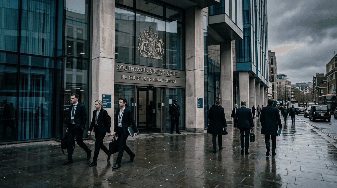 The exterior of Southwark Crown Court in London, representing the legal conclusion of the Jose Alejandro Zamora Yrala case.