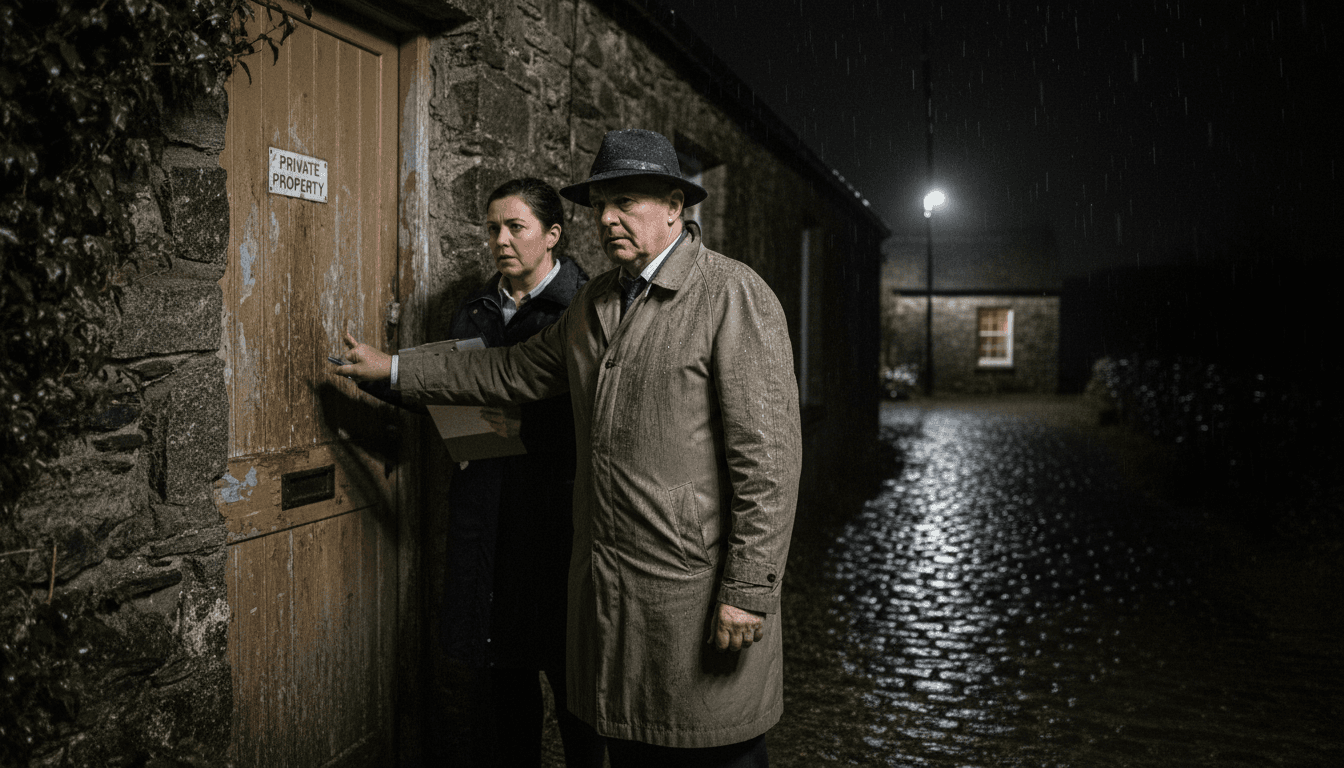 DSP officials knocking on an old, weathered door, trying to verify the existence of an elderly pension recipient.