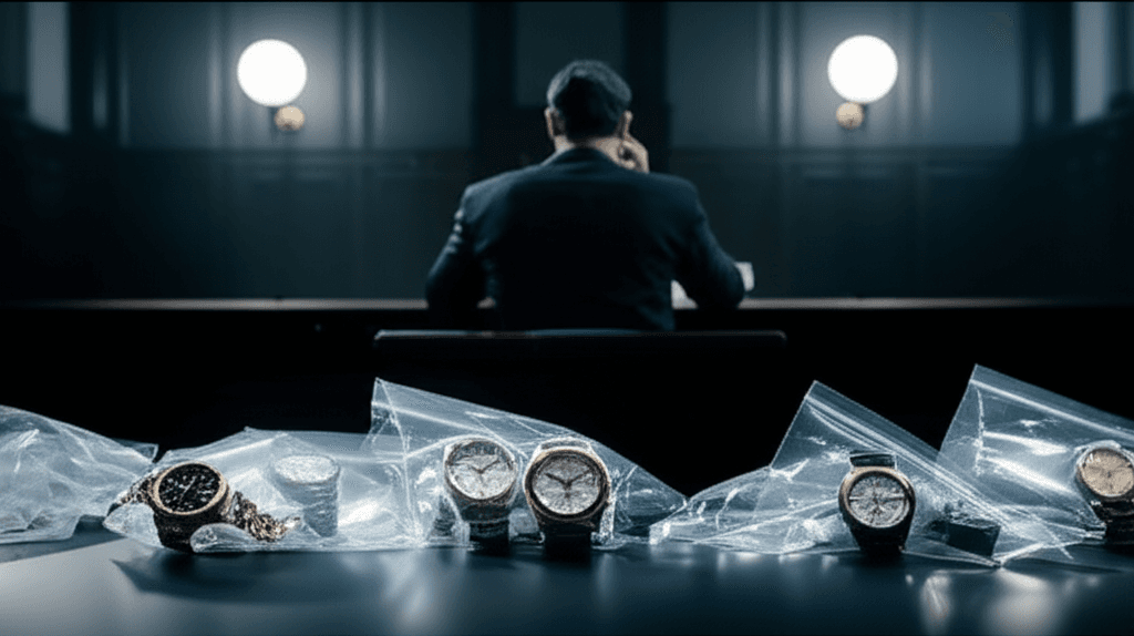 Seized luxury watches from major money laundering investigation
