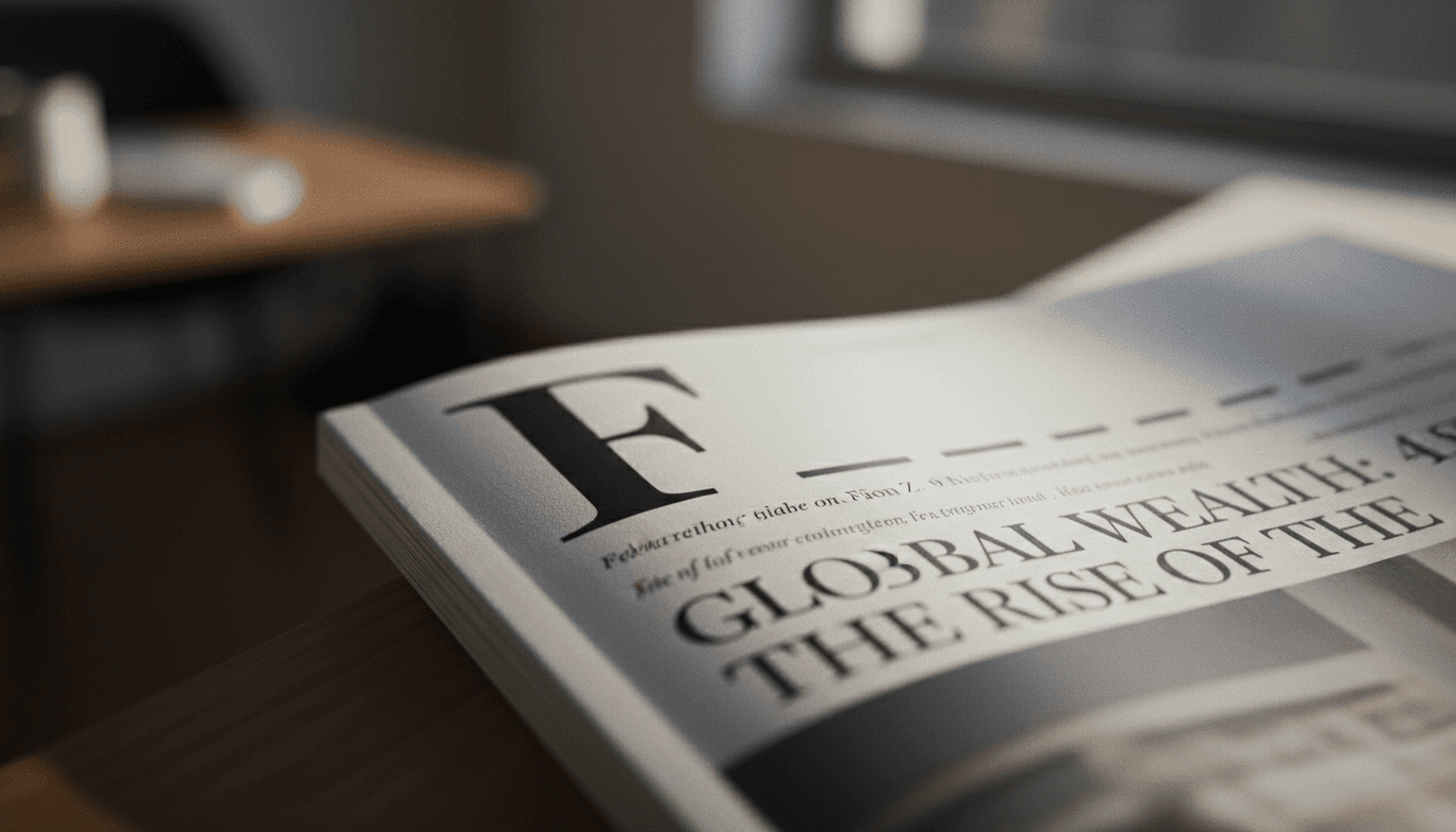 Close-up of a Forbes magazine cover featuring a headline about U.S. billionaires, with a subtle golden sheen on the text.