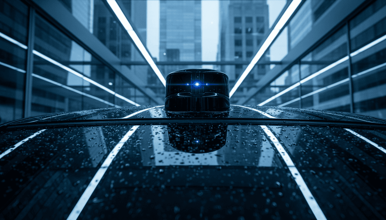 A sleek, futuristic self-driving car concept with the Travis Kalanick self-driving venture logo subtly integrated on its side panel.