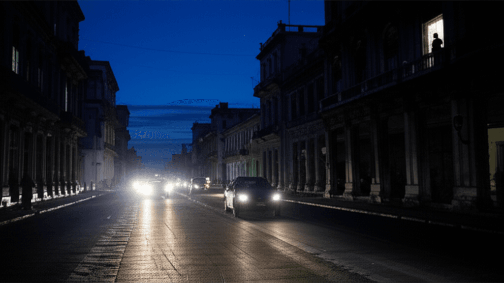 Cuban street during a fuel crisis blackout