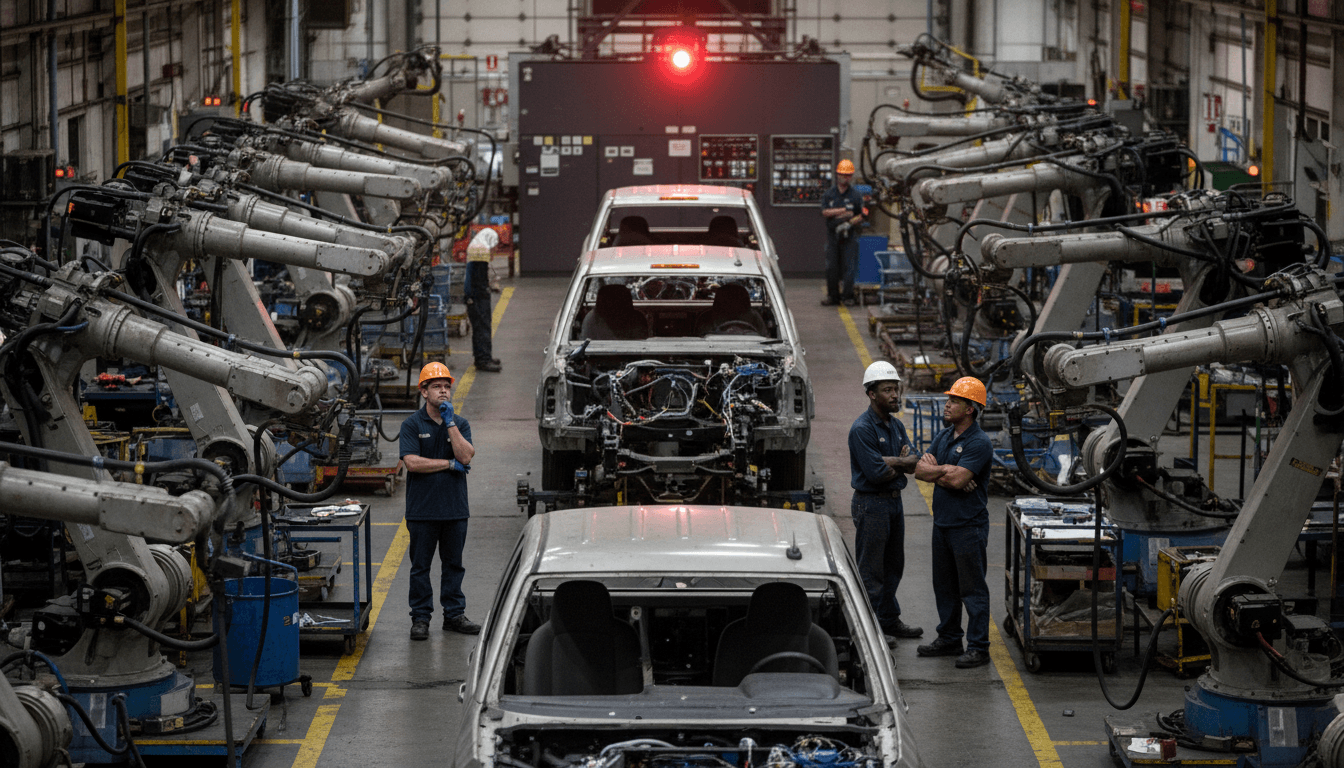 A complex, interconnected network of gears and circuits, with one gear subtly misaligned, symbolizing the widespread issue behind the Ford recalls 4.4 million trucks, SUVs.