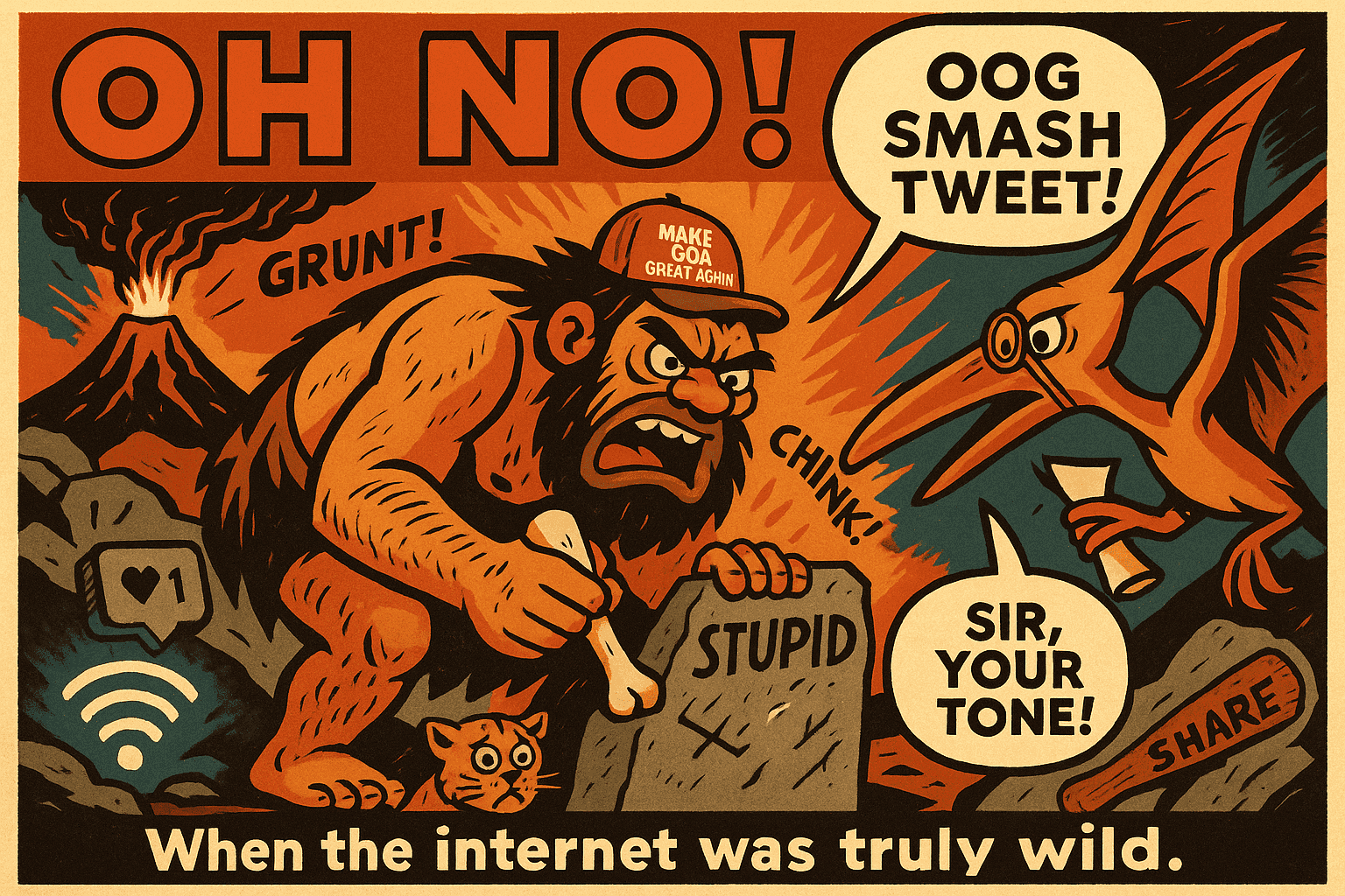 Social Media: Where Even Cavemen Get Called Out