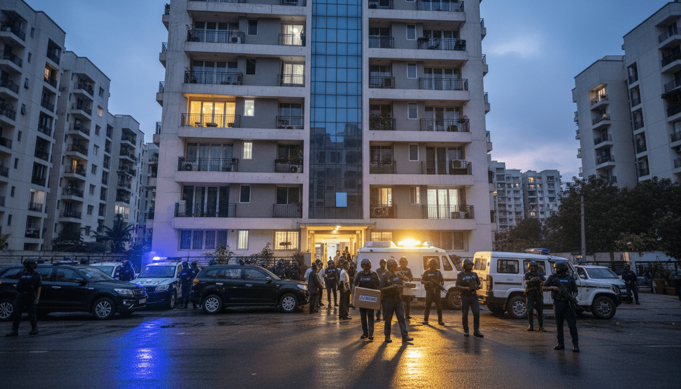 Noida Cyber Crime Police raid a hideout, seizing laptops and phones after a dramatic tech support fraud bust.