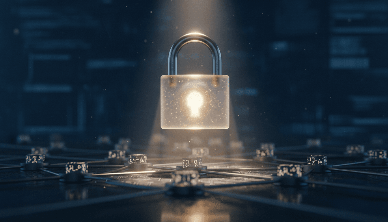 Abstract representation of data flowing securely through a network, symbolizing advanced blockchain privacy solutions.