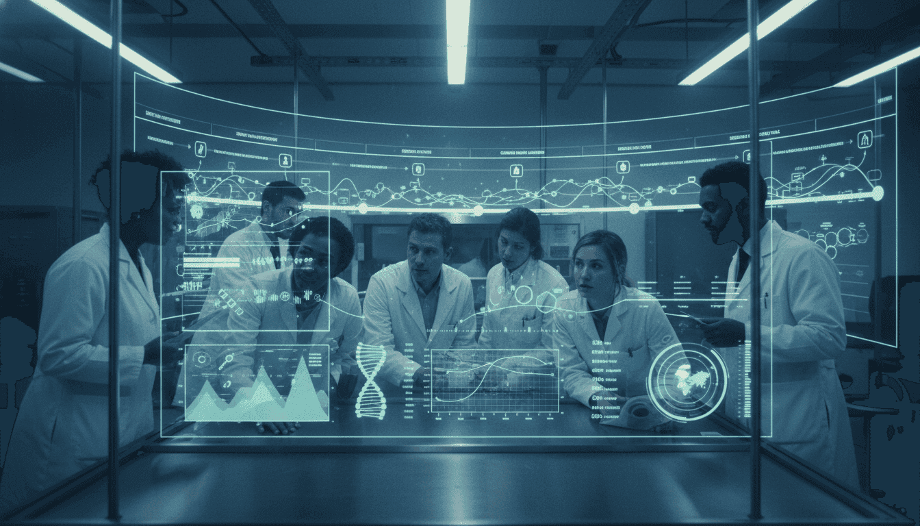 A conceptual image illustrating the evolution of medical research, with a timeline stretching into the future, symbolizing the long-term focus of redesigning obesity trials.