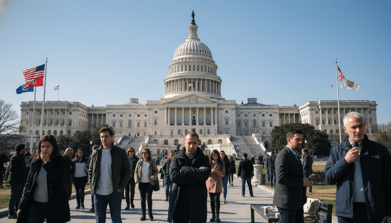 Wide shot of the U.S. Capitol building under a clear sky, symbolizing the legislative action on the $70 billion ICE Border Plan.