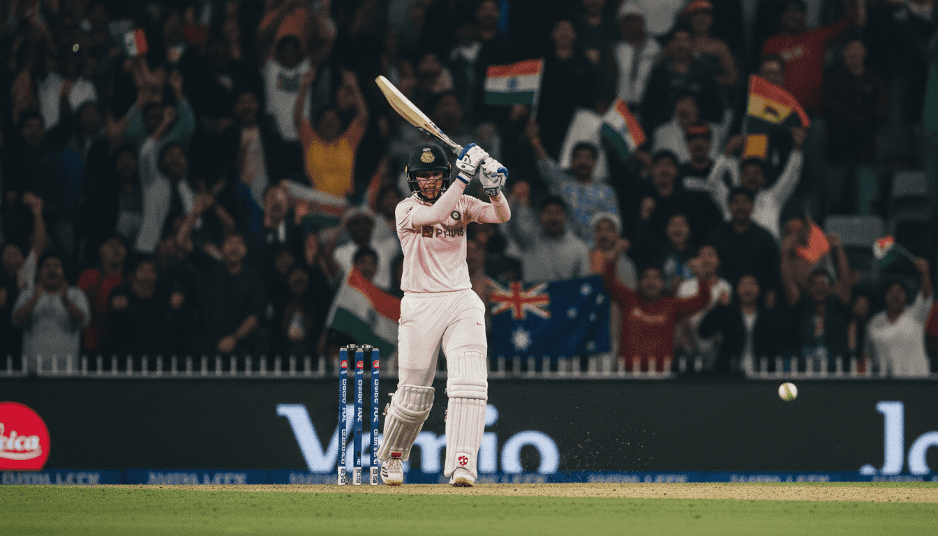 A cricket batsman in mid-swing, hitting a ball fiercely during the ICC Men's T20 World Cup East Asia Pacific Qualifier 2026.