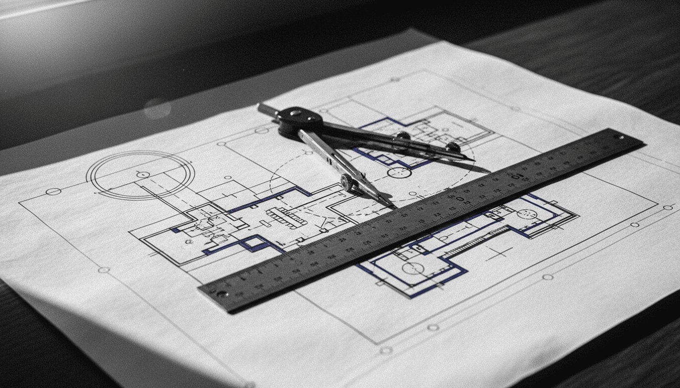 Close-up of a blueprint for a modern hospital and research center, with the words 'Michael Dell donation' subtly integrated into the design.