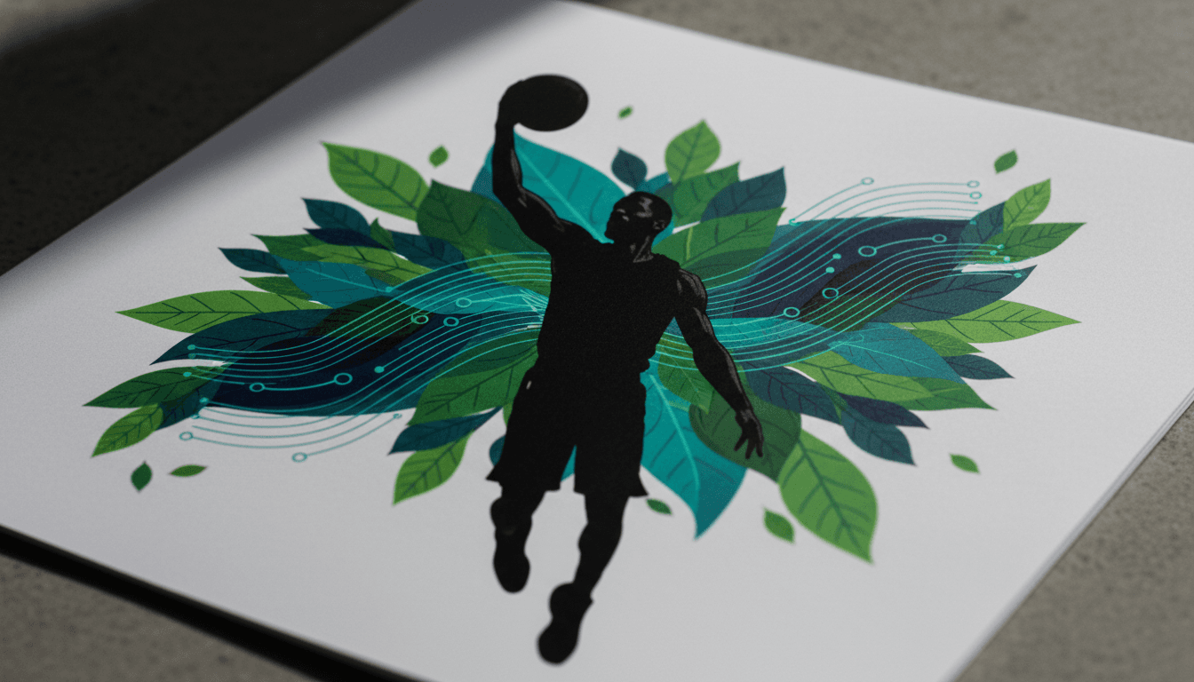 A stylized graphic representing Aspiration's ethical finance, with Kawhi Leonard's silhouette, highlighting Aspiration Pays Kawhi Leonard $28 Million deal.