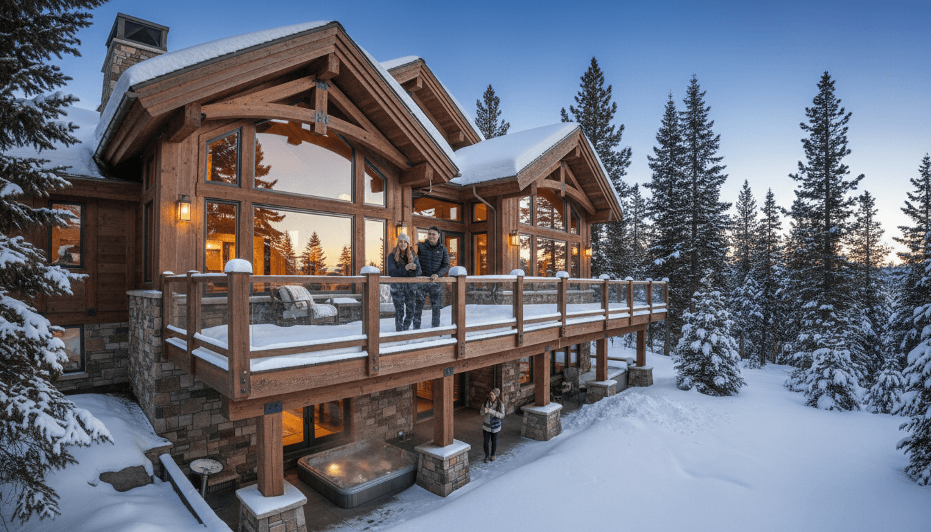 A snowy cabin in the Old Greenwood community of Truckee, California, representing a property available through fractional ownership.