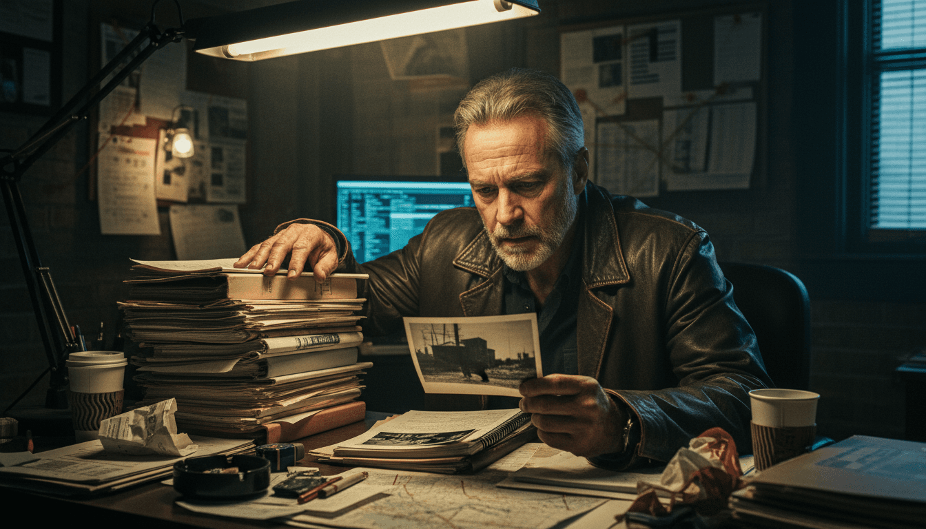 Detective Harry Ambrose (Bill Pullman) in a contemplative pose, investigating a complex Netflix crime drama The Sinner case.