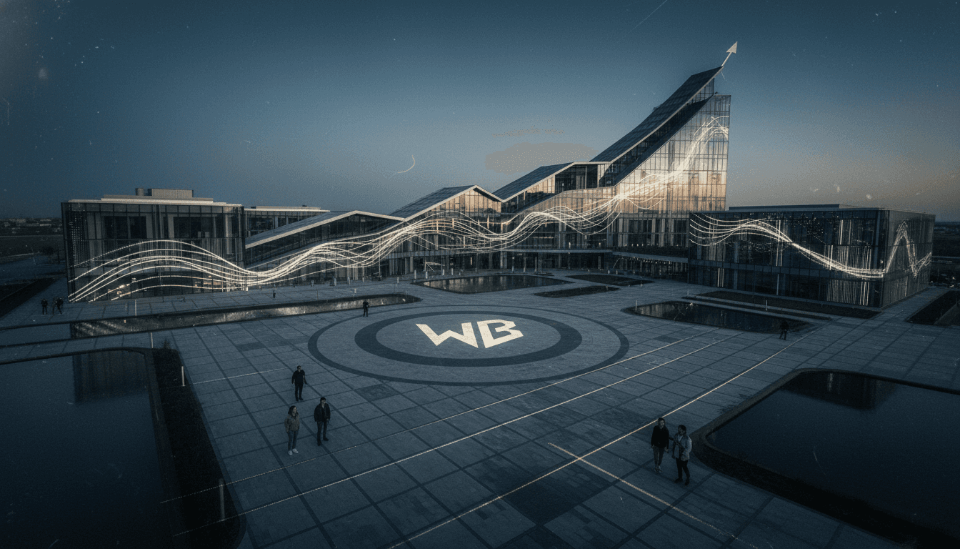 A stylized graphic representing financial markets, with upward trending lines and a prominent 'WB' logo subtly integrated, symbolizing Warner Bros. tightens loan price.