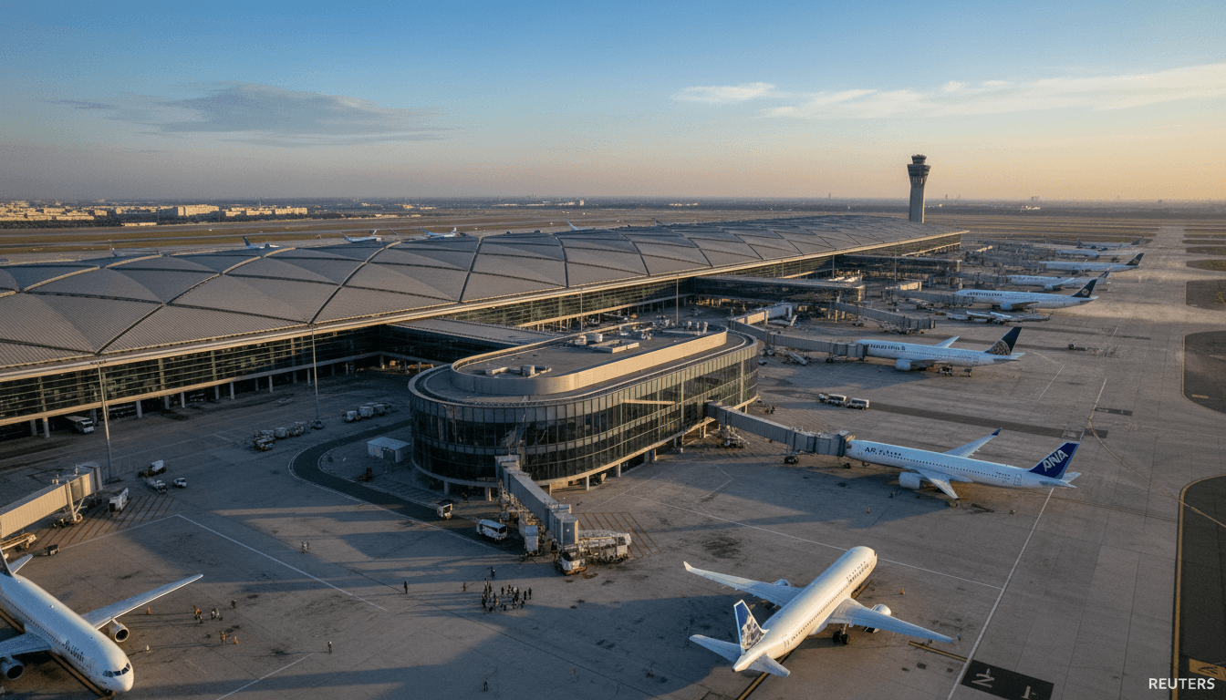 An aerial view of the new Star Alliance lounge within Guangzhou Baiyun International Airport Terminal 3, showcasing its modern architecture.