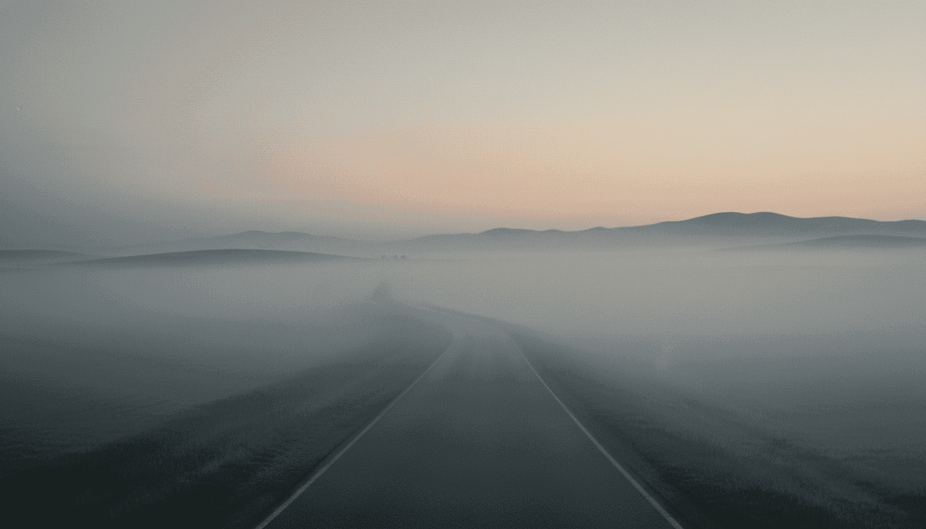 A hazy, atmospheric scene depicting the economic uncertainty as global inflation weighs on G-7 economies.