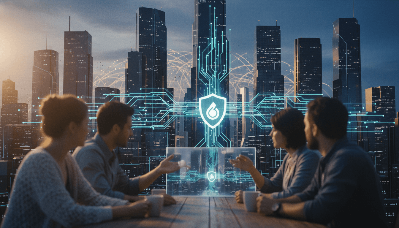 Abstract representation of data flowing securely through a network, symbolizing Palo Alto Networks earnings growth driven by AI in cybersecurity.