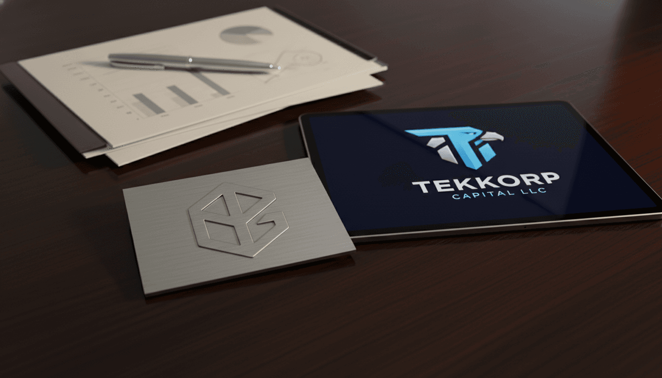 A close-up shot of a stylized Bragg Gaming Group Inc. logo alongside a Tekkorp Capital LLC logo, positioned on a sleek, modern financial report document, with a subtle digital interface overlay in the background, symbolizing the Bragg Gaming funding.