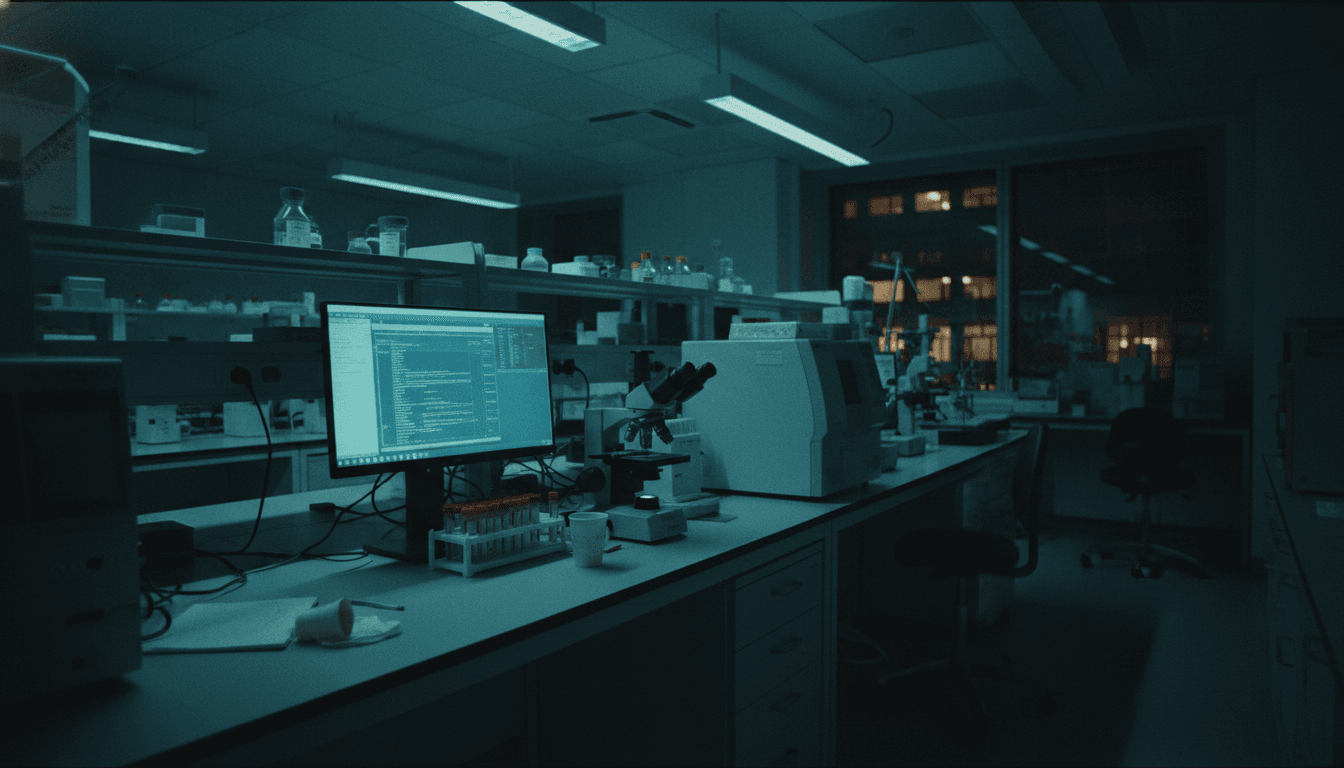 A clinical laboratory setting with a scientist examining a sample, symbolizing the approval of new prostate cancer companion diagnostics.