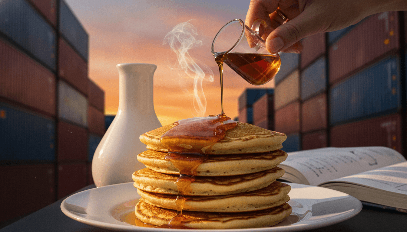 A stack of golden-brown pancakes, perfectly risen and crisp, embodying pancake optimization from chemical principles.