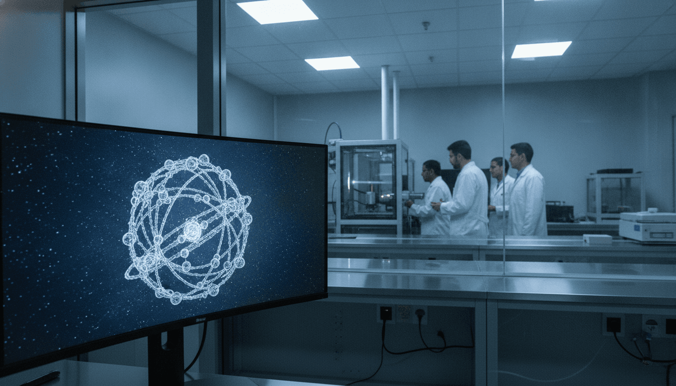 Microscopic rendering of a boron buckyballs structure, a spherical cage of boron atoms, with light filtering through its lattice.