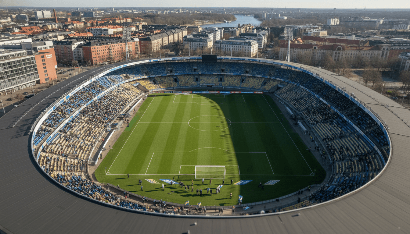 Aerial view of Gamla Ullevi stadium as Sweden and Italy head to play-offs