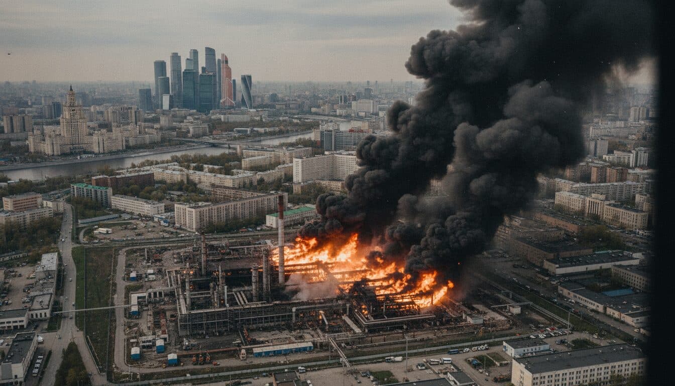 Ukraine drone attack hits Moscow refinery, disrupts air traffic